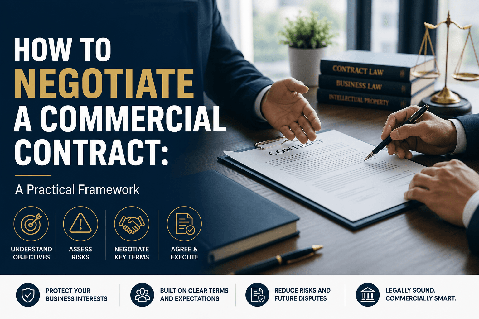 Commercial contract negotiation between business parties